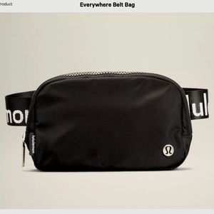 NWT Black Lululemon Everywhere Belt Bag  White Logo on Strap NWT